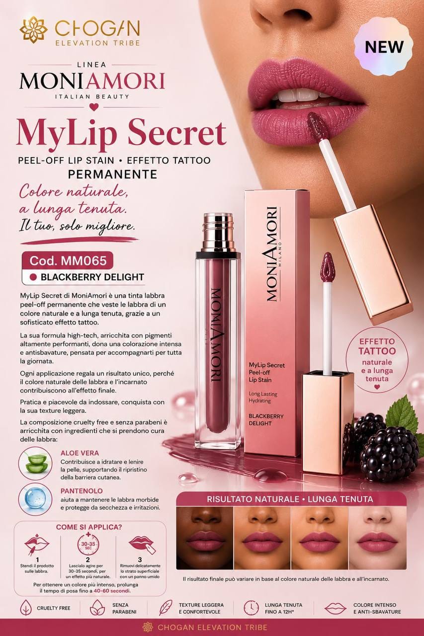 MyLip Secret - Tinta Labbra Peel-off
5,5 ml cod.MM065 - Blackberry Delight
