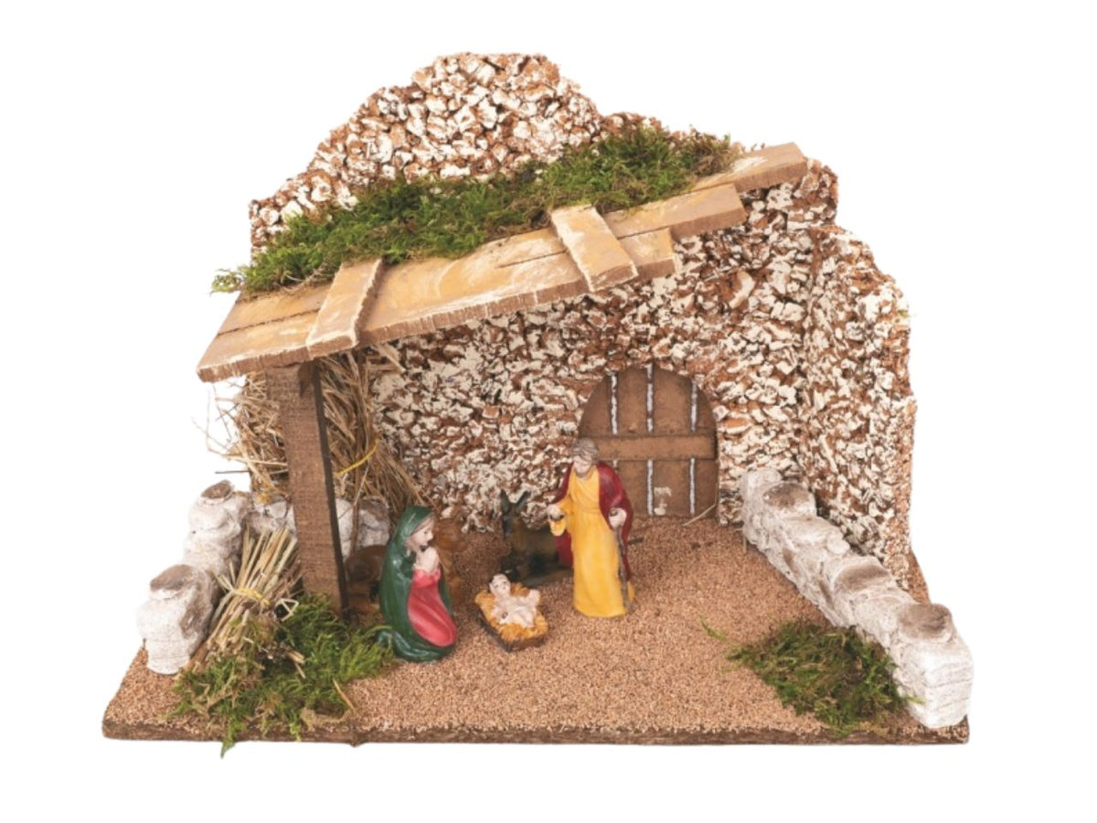Capanna per presepe con 5 personaggi
