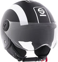 SPARCO Casco Demi-Jet per moto nero e bianco con calotta in ABS Taglia L
